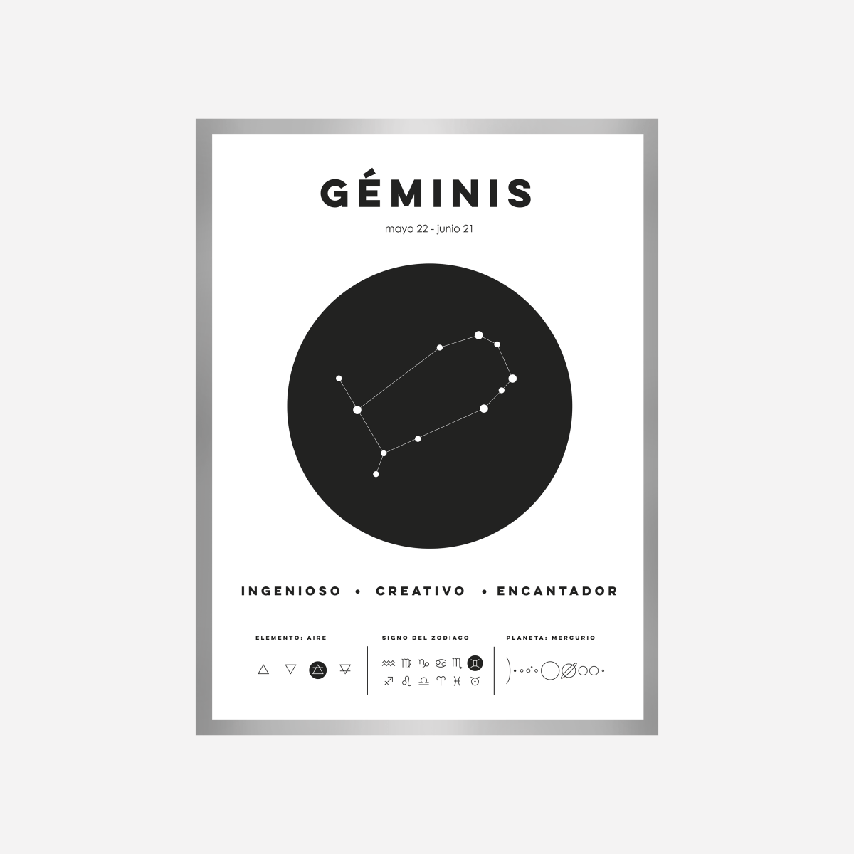 Geminis Zodiac Sign Art Print - DesignPlace