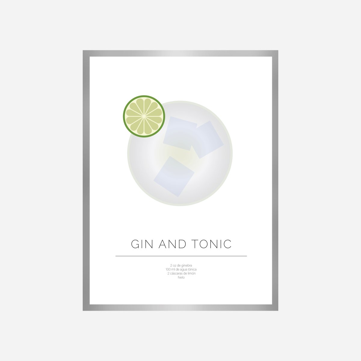 Gin And Tonic Line Art Print - DesignPlace