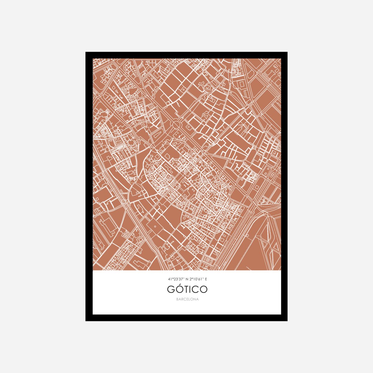 Gotico Line Map Art Print - DesignPlace