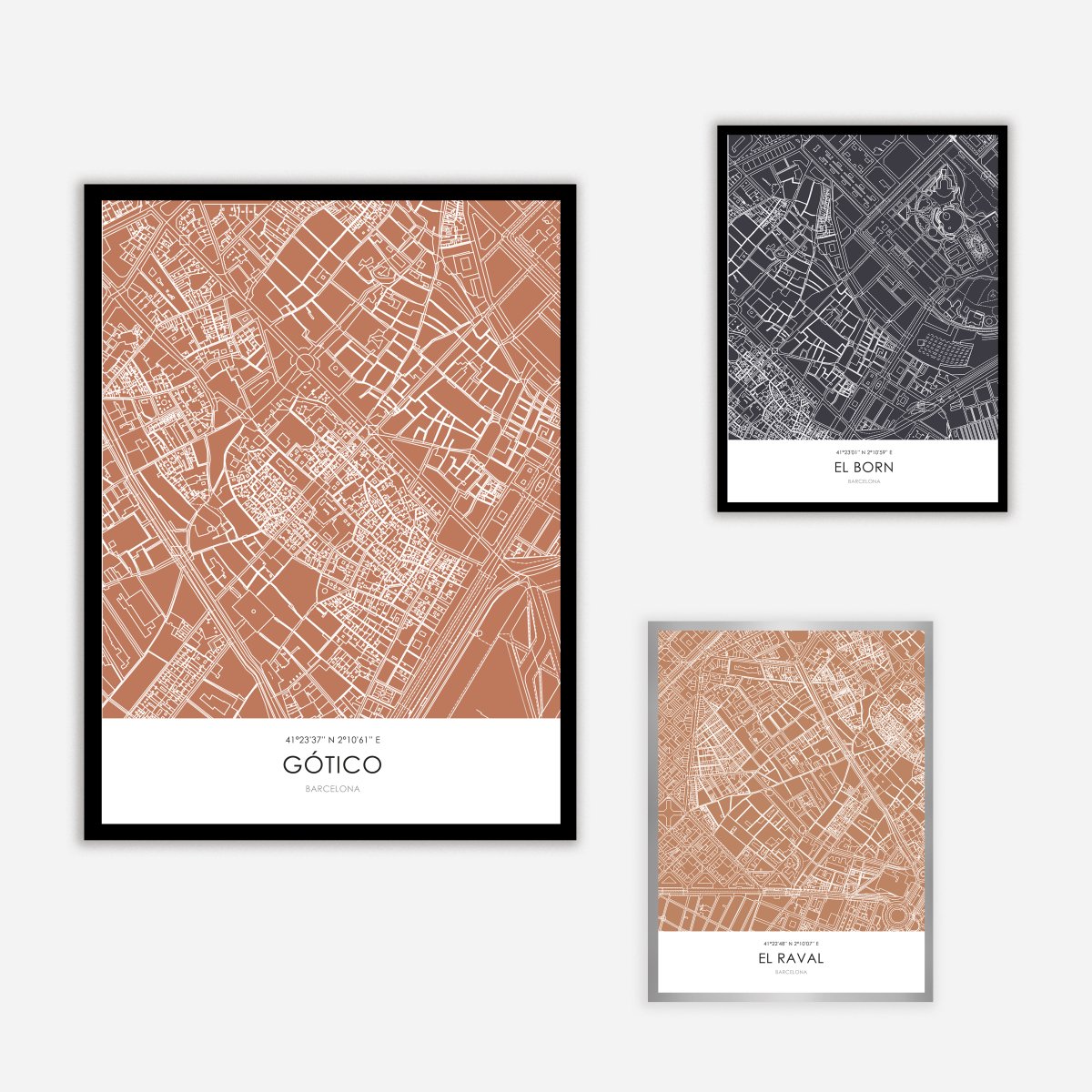 Gotico Line Map Art Print - DesignPlace