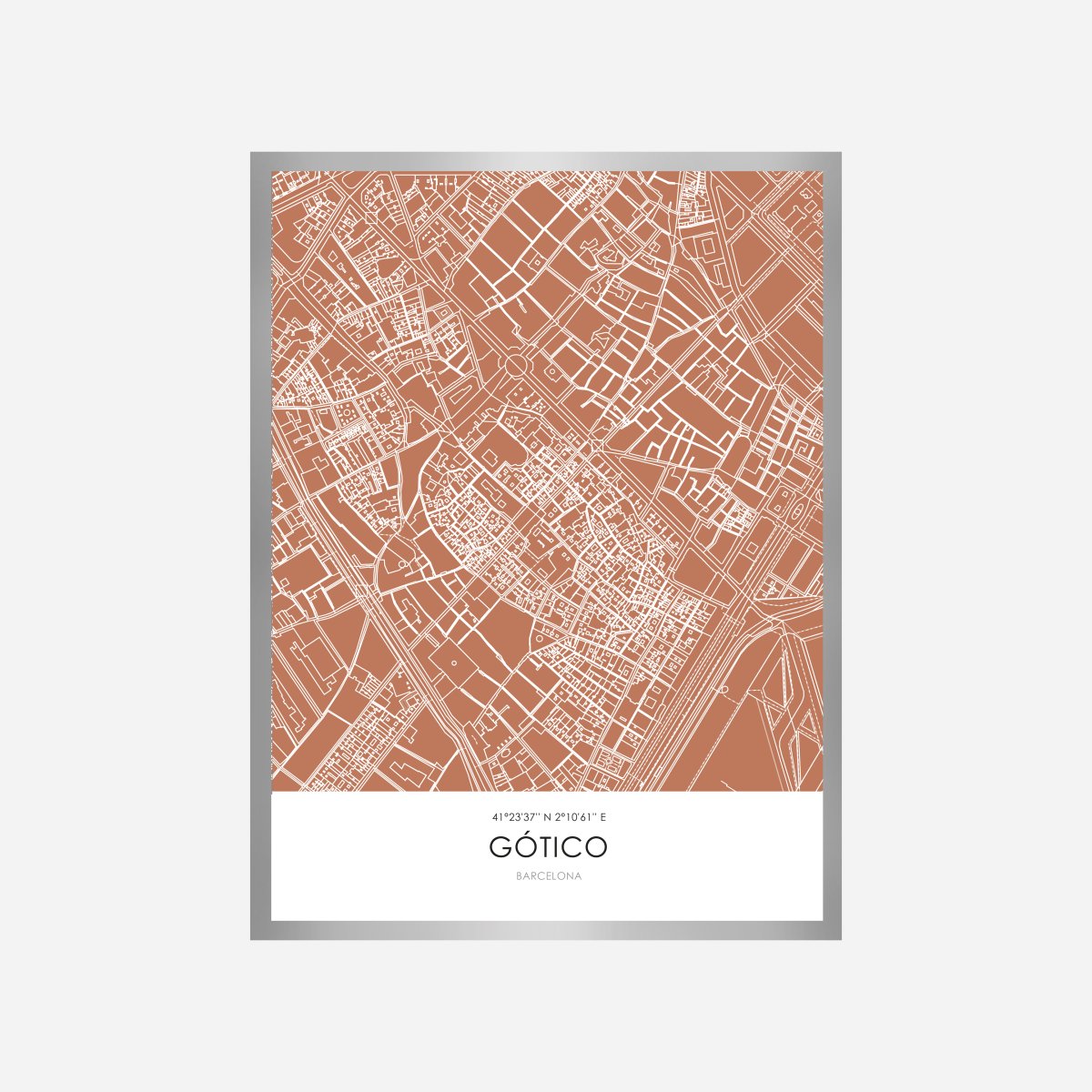 Gotico Line Map Art Print - DesignPlace