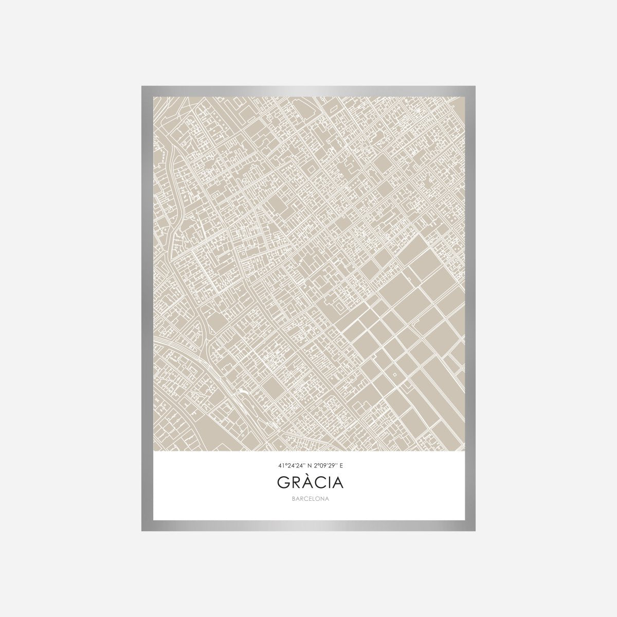 Gracia Line Art Map Art Print - DesignPlace