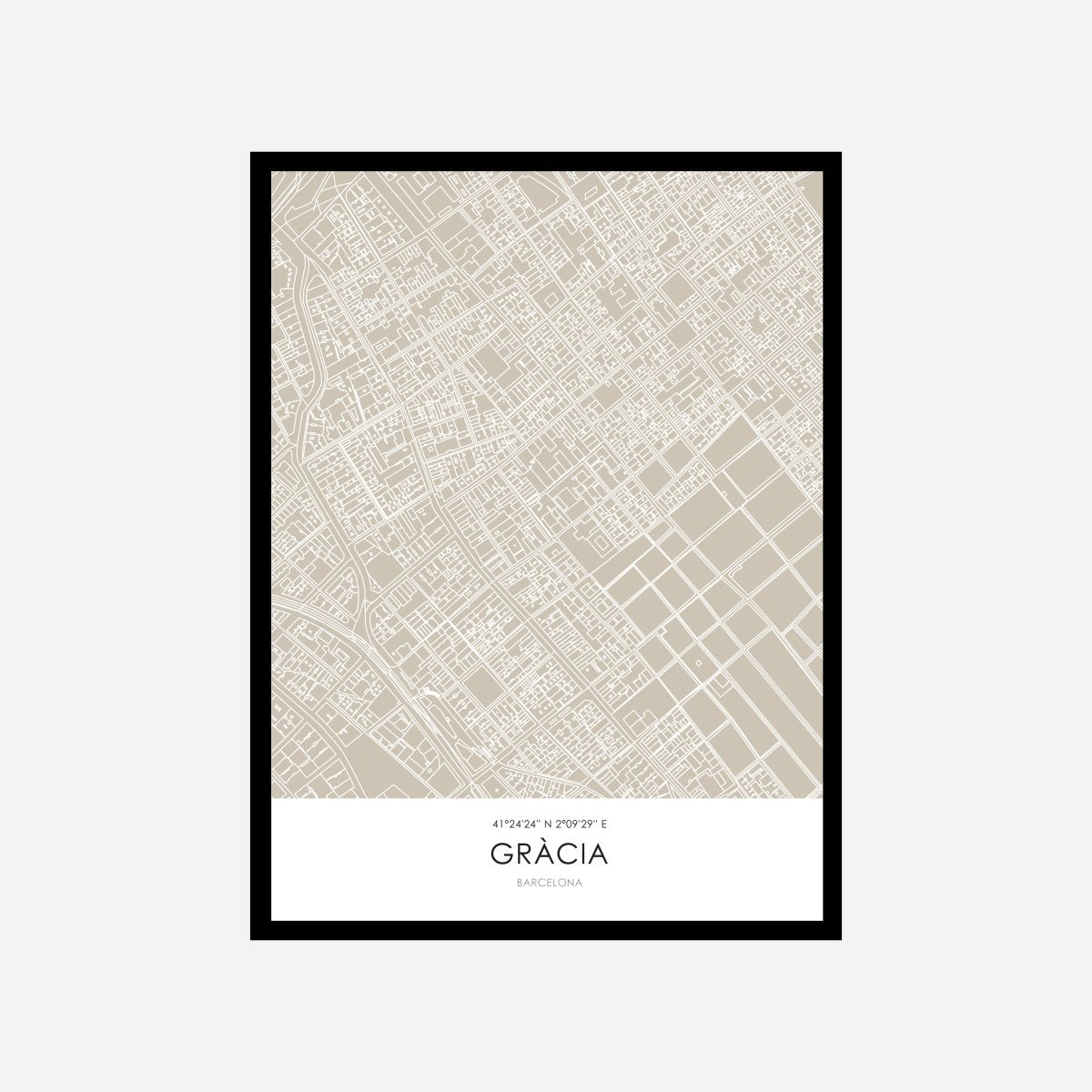 Gracia Line Art Map Art Print - DesignPlace