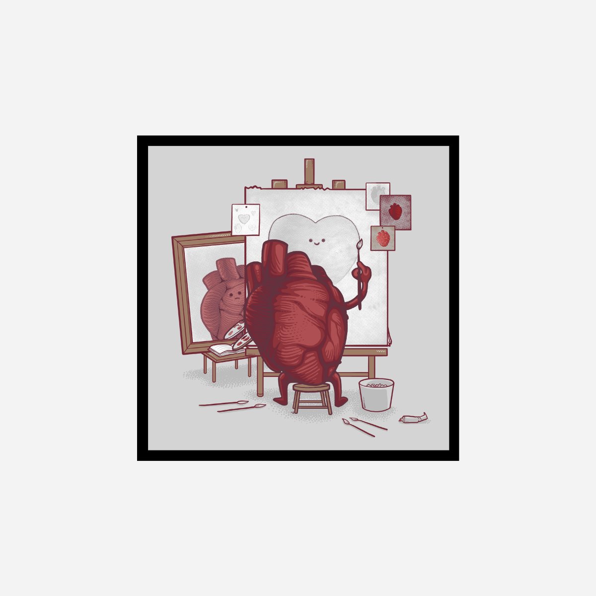 Heart Self Portrait Art Print - DesignPlace