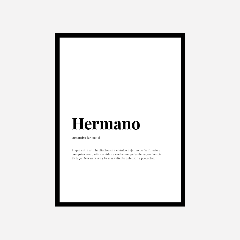 Hermano Dictionary Art Print - DesignPlace