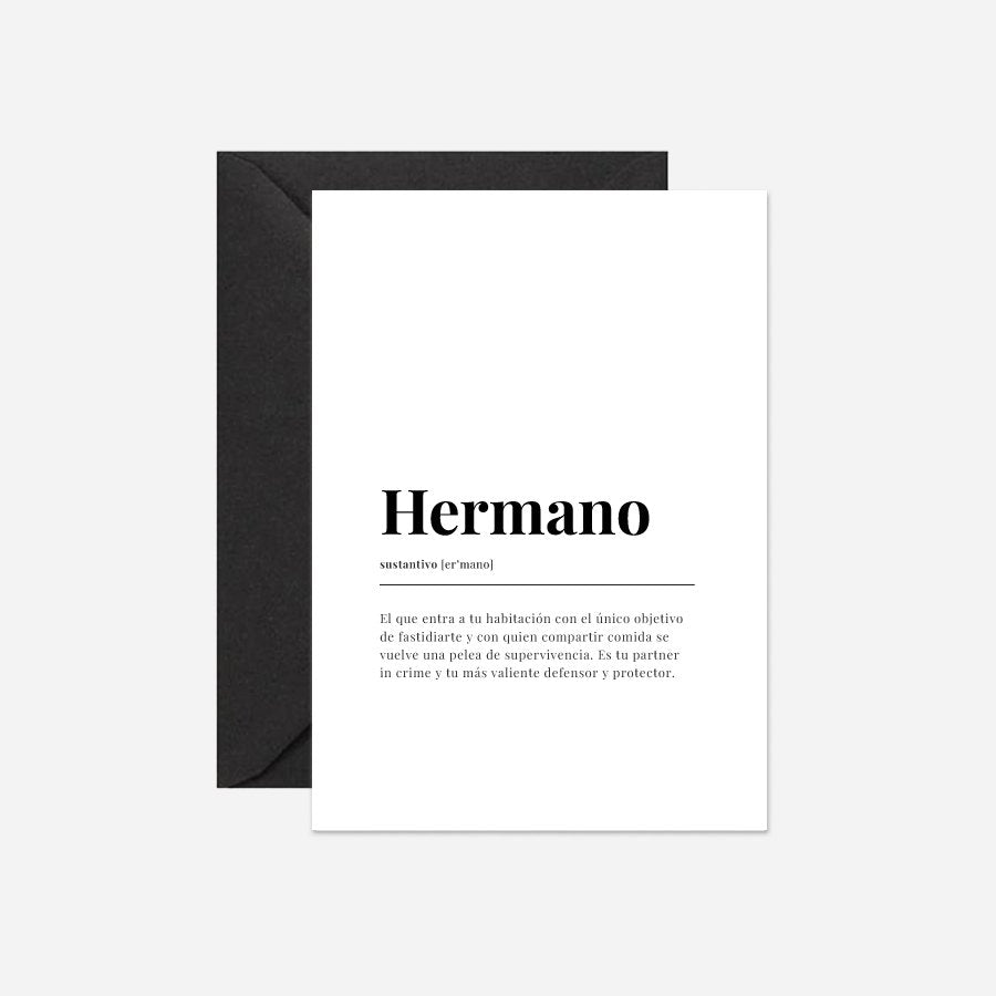 Hermano Dictionary Card - DesignPlace