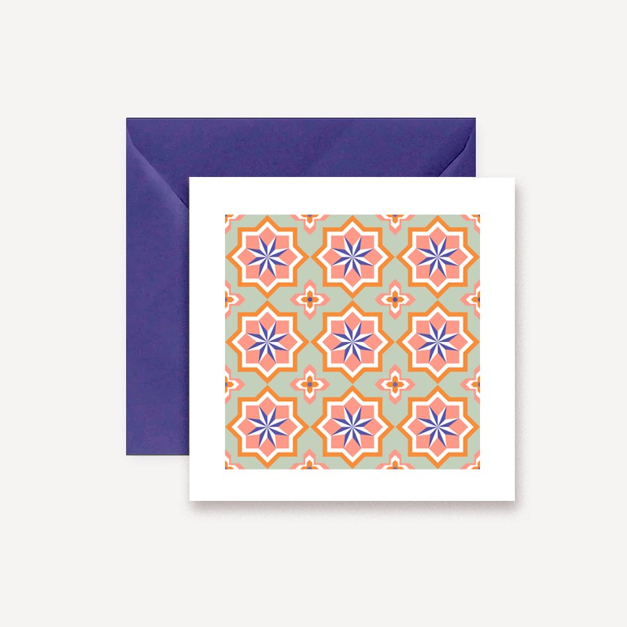 Hydraulic Tiles Model 11 Greeting Card - DesignPlace