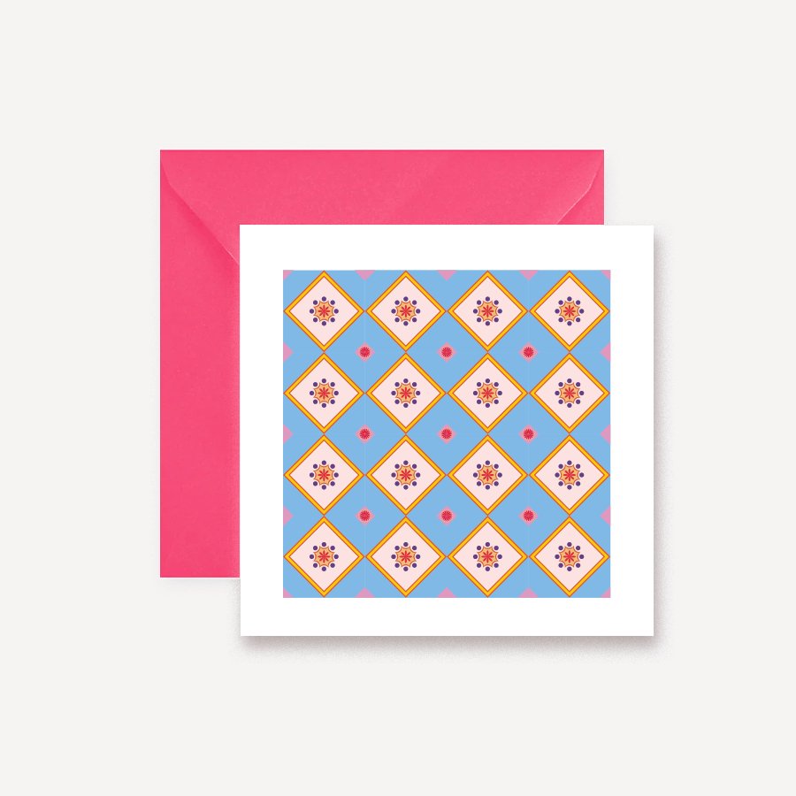 Hydraulic Tiles Model 2 Greeting Card - DesignPlace