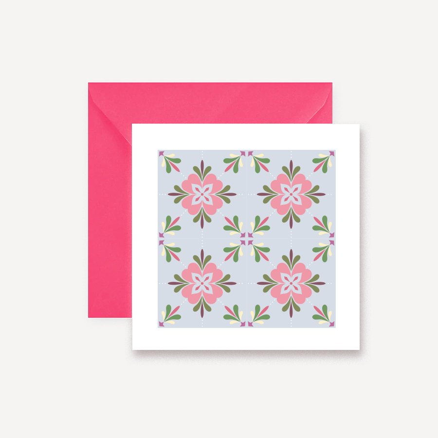 Hydraulic Tiles Model 4 Greeting Card - DesignPlace