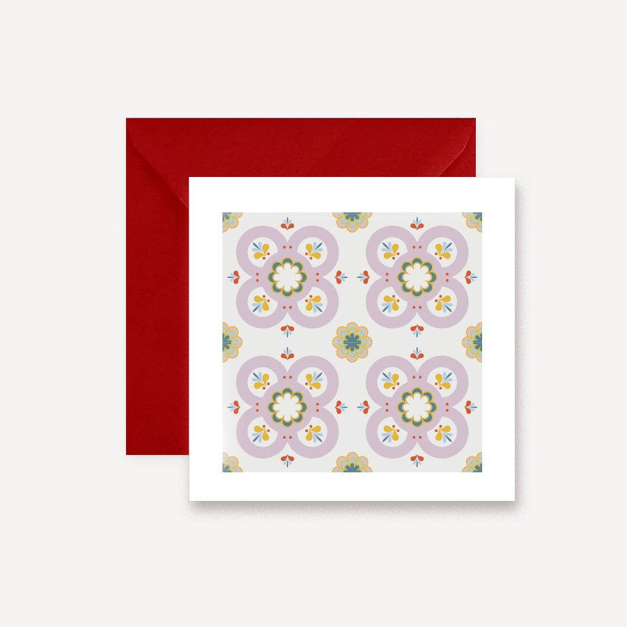 Hydraulic Tiles Model 5 Greeting Card - DesignPlace