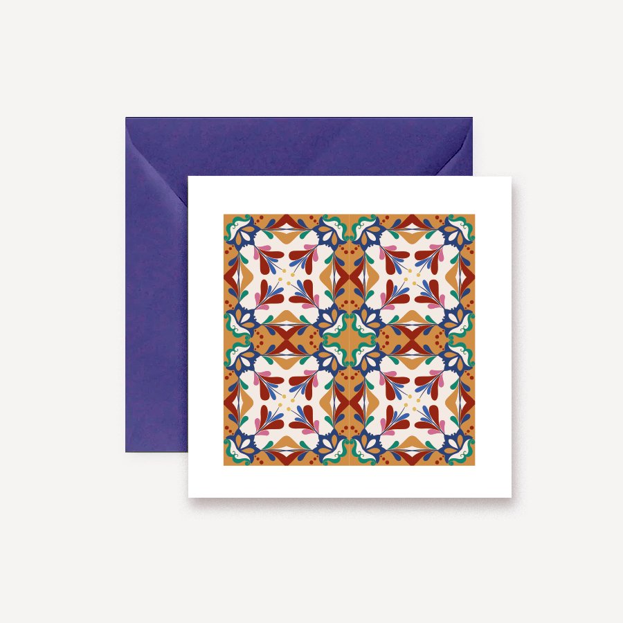 Hydraulic Tiles Model 6 Greeting Card - DesignPlace