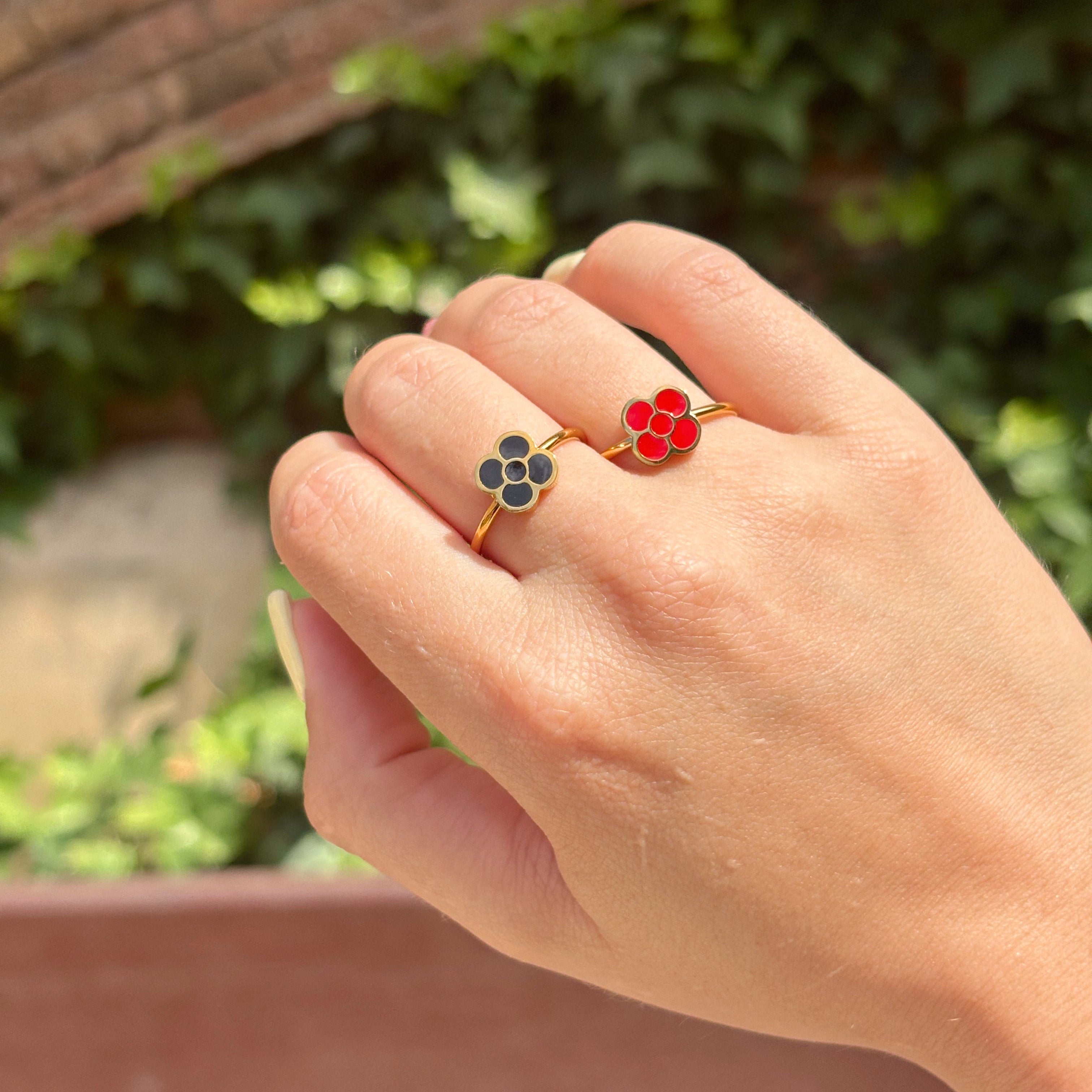 Anillo Panot Dorado con Color