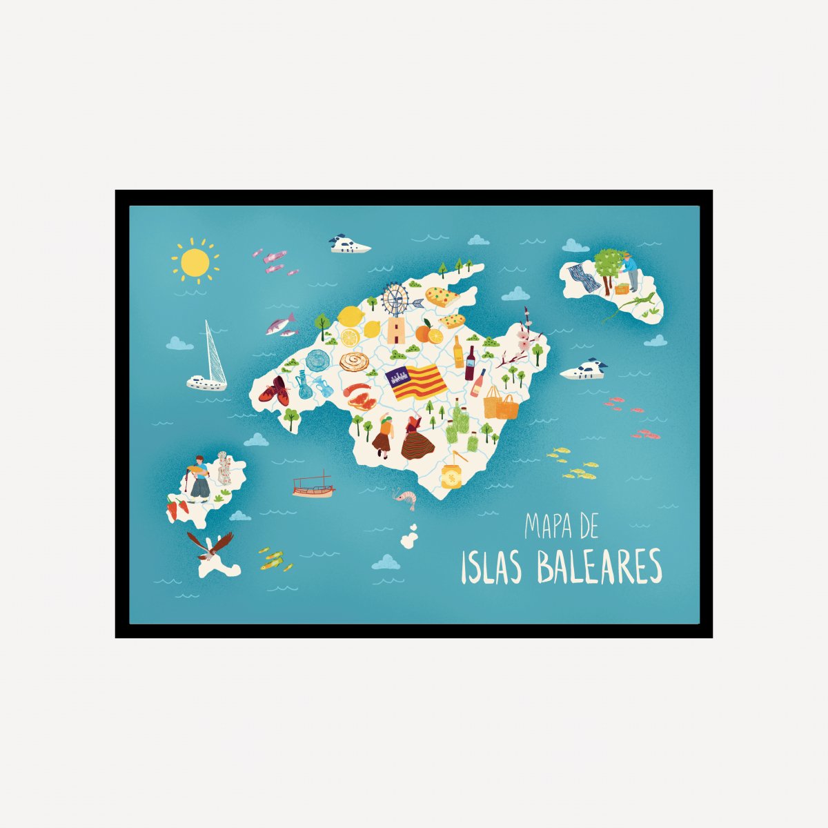 Islas Baleares Map Art Print - DesignPlace