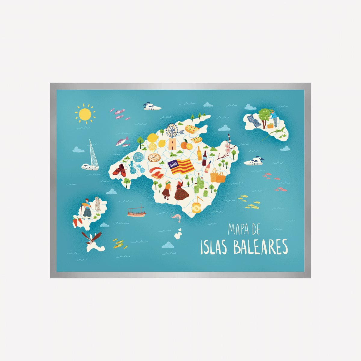 Islas Baleares Map Art Print - DesignPlace