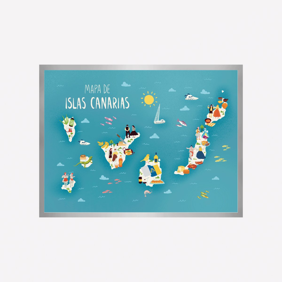 Islas Canarias Mapa Art Print - DesignPlace