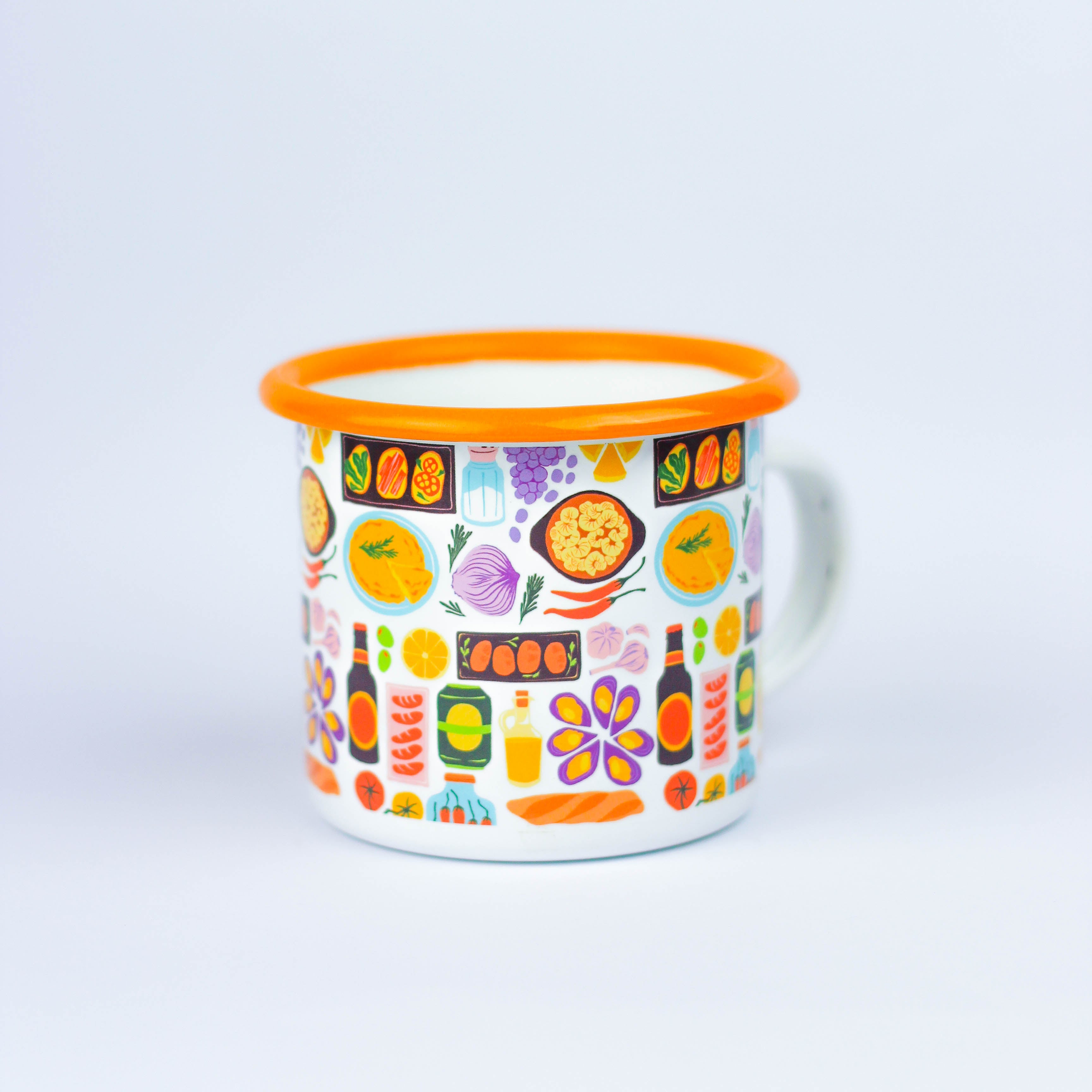 Kitchen Pattern Enamel Mug