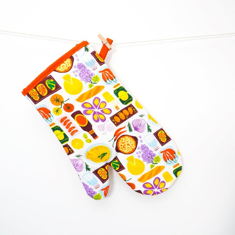 Kitchen Pattern Oven Glove - DesignPlace