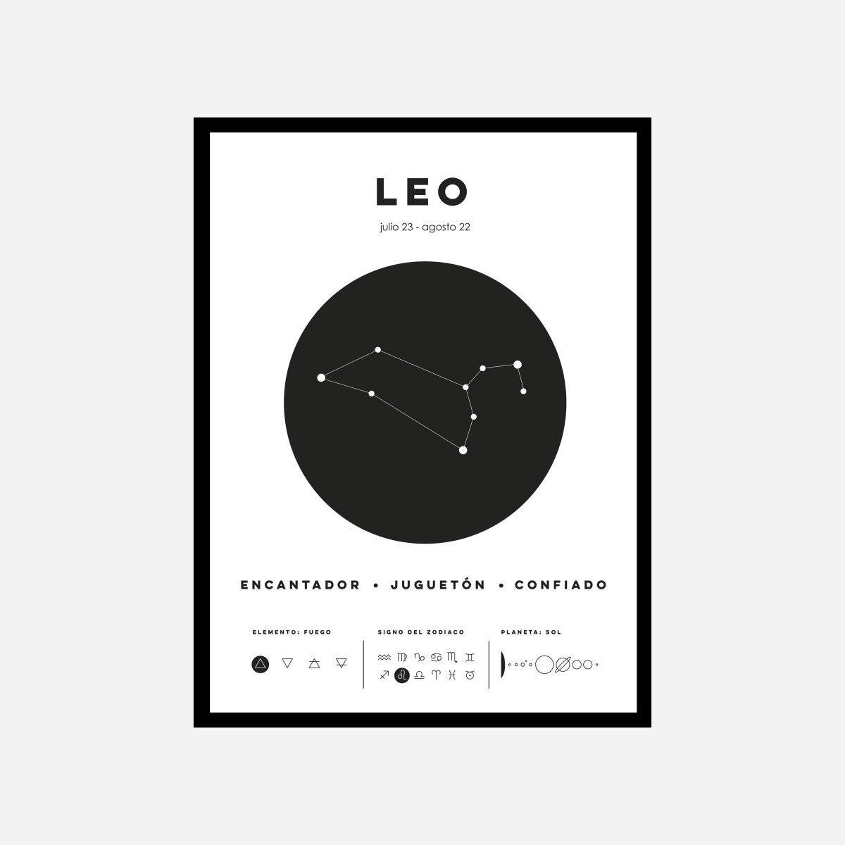 Leo Zodiac Sign Art Print - DesignPlace