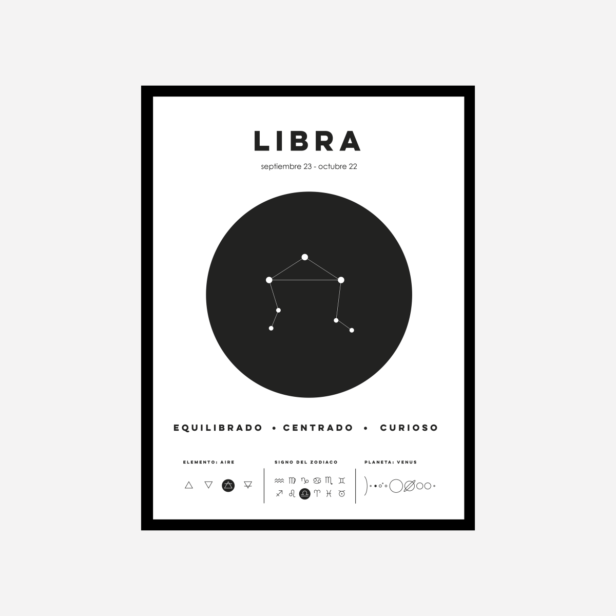 Libra Zodiac Sign Art Print - DesignPlace