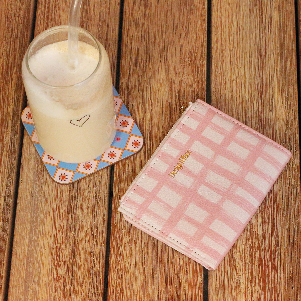 Pastel Grid Wallet (PU)