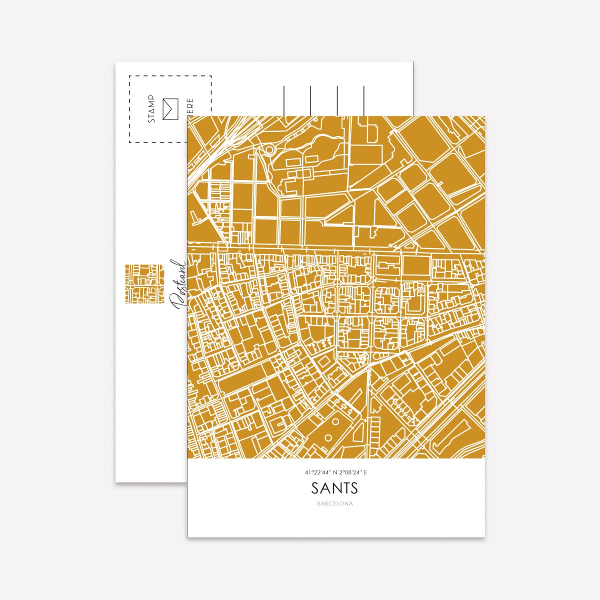 Line Art Maps Barrios Bcn Postcard Pack - DesignPlace