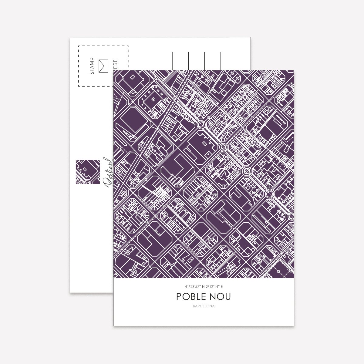 Line Art Maps Barrios Bcn Postcard Pack - DesignPlace