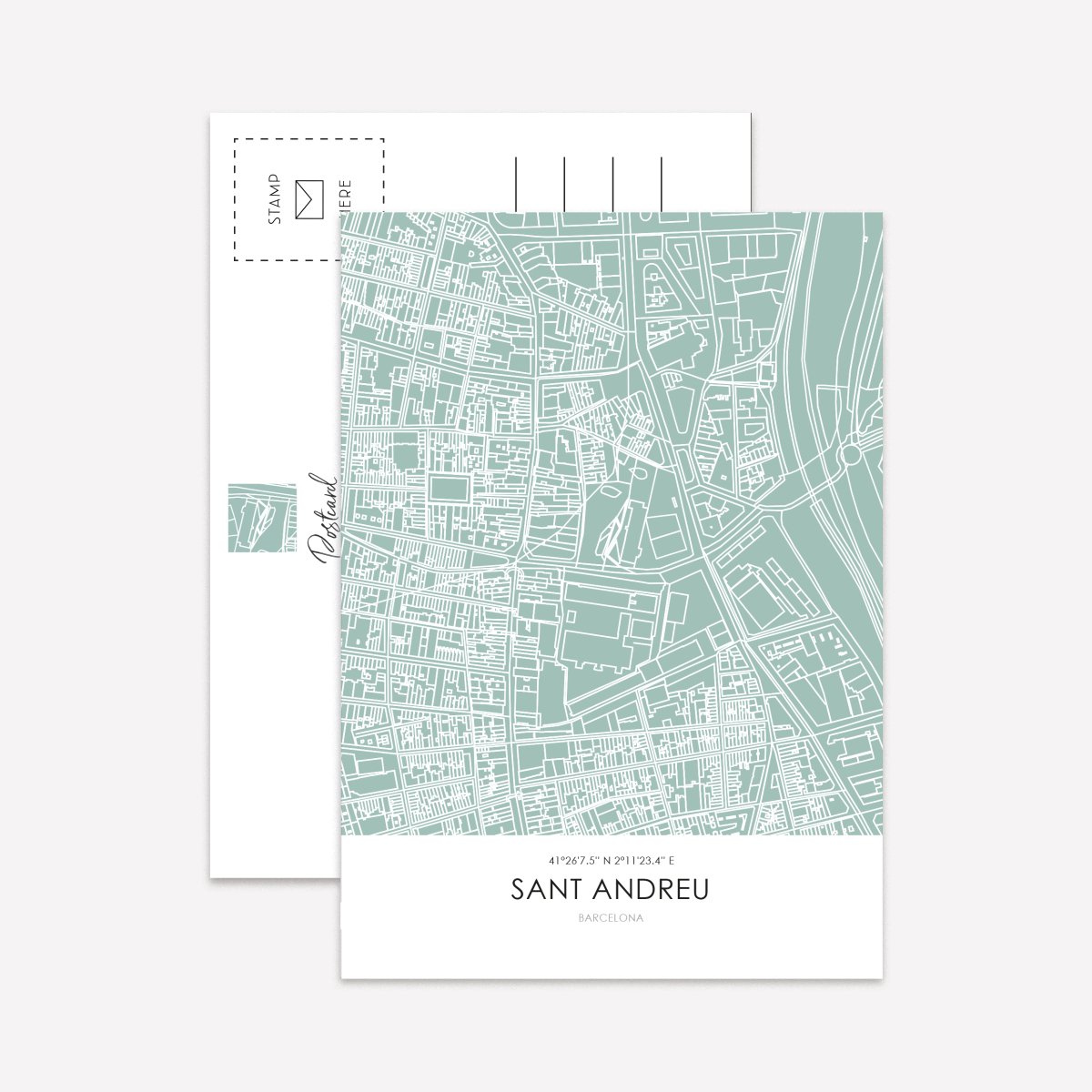 Line Art Maps Barrios Bcn Postcard Pack - DesignPlace