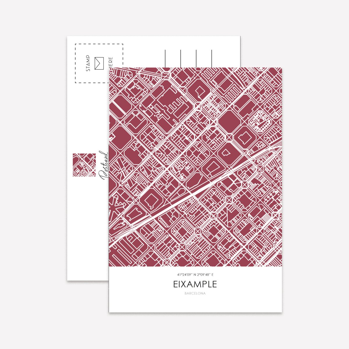 Line Art Maps Barrios Bcn Postcard Pack - DesignPlace