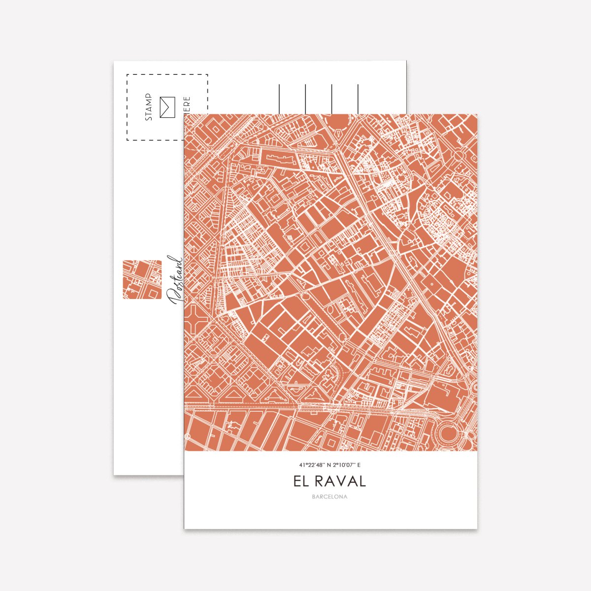 Line Art Maps Barrios Bcn Postcard Pack - DesignPlace