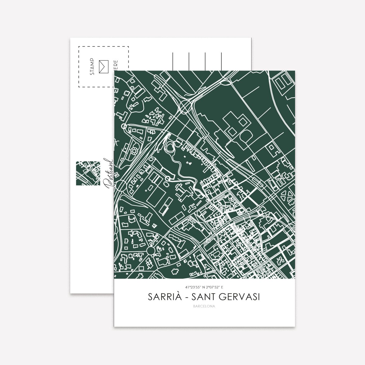 Line Art Maps Barrios Bcn Postcard Pack - DesignPlace