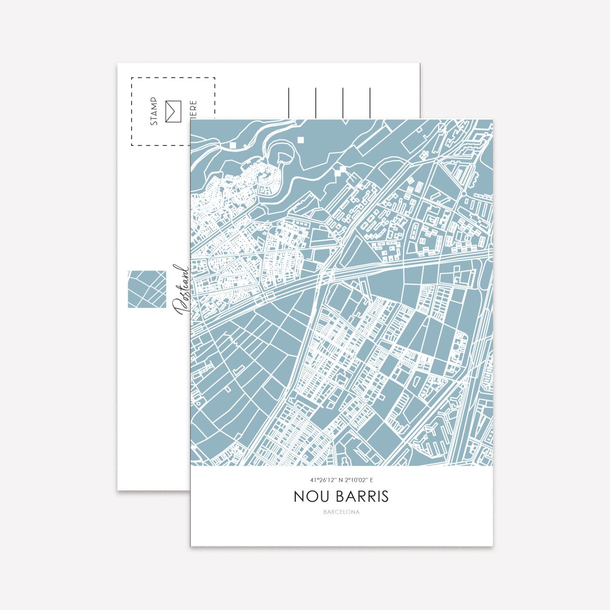 Line Art Maps Barrios Bcn Postcard Pack - DesignPlace