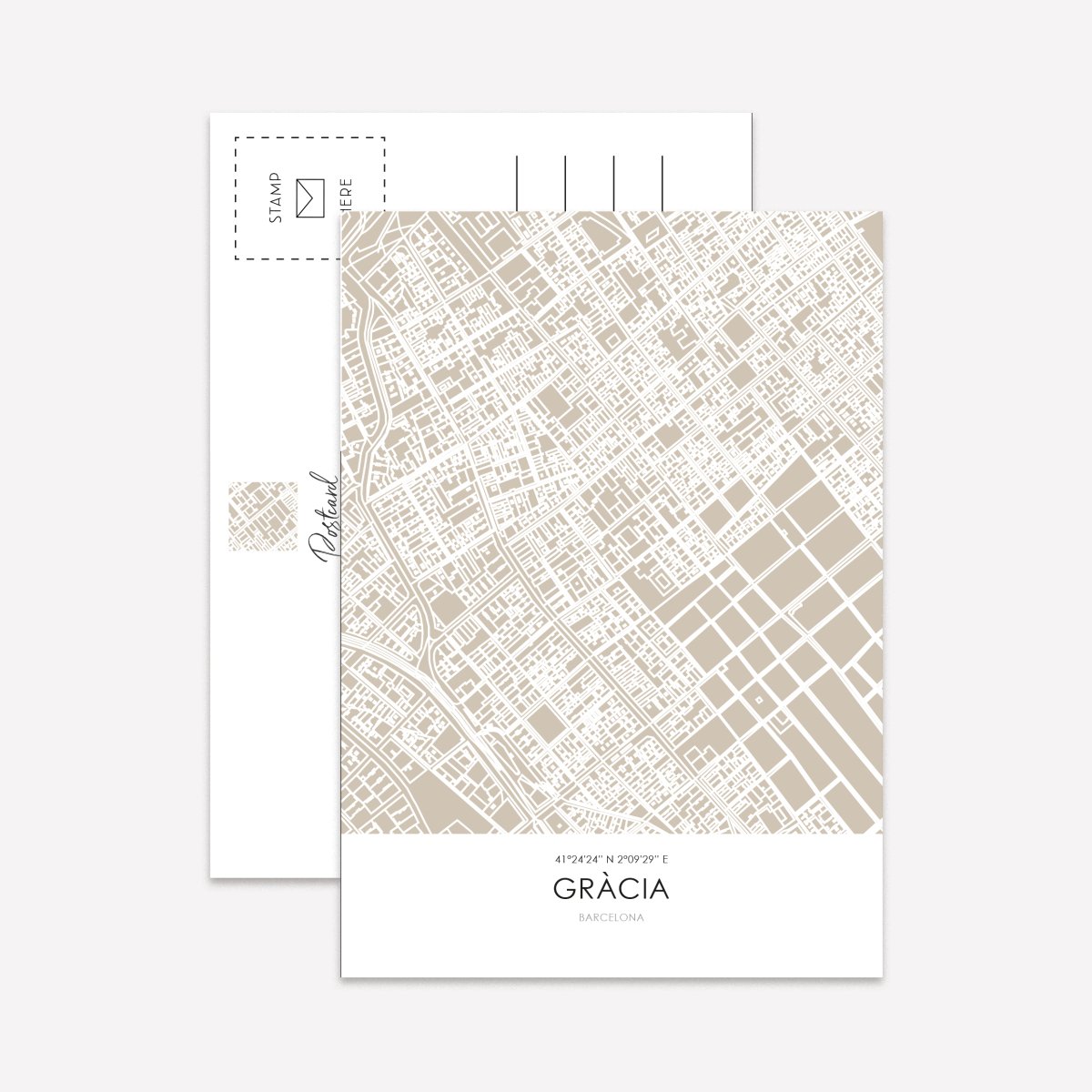 Line Art Maps Barrios Bcn Postcard Pack - DesignPlace