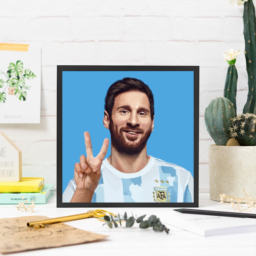 Lionel Messi Peace Art Print - DesignPlace