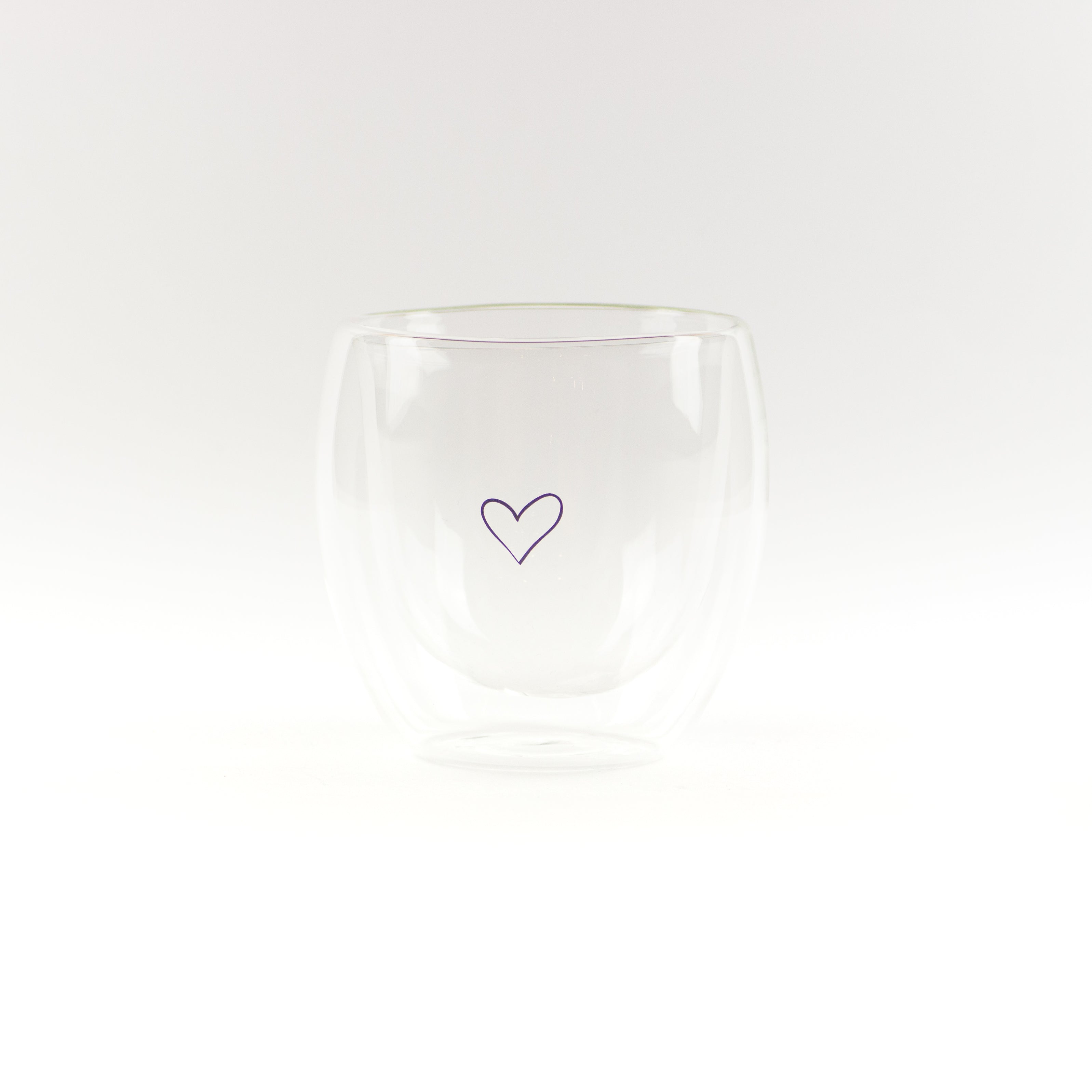 Corazones Vaso Ovalado Pequeño Doble Cristal