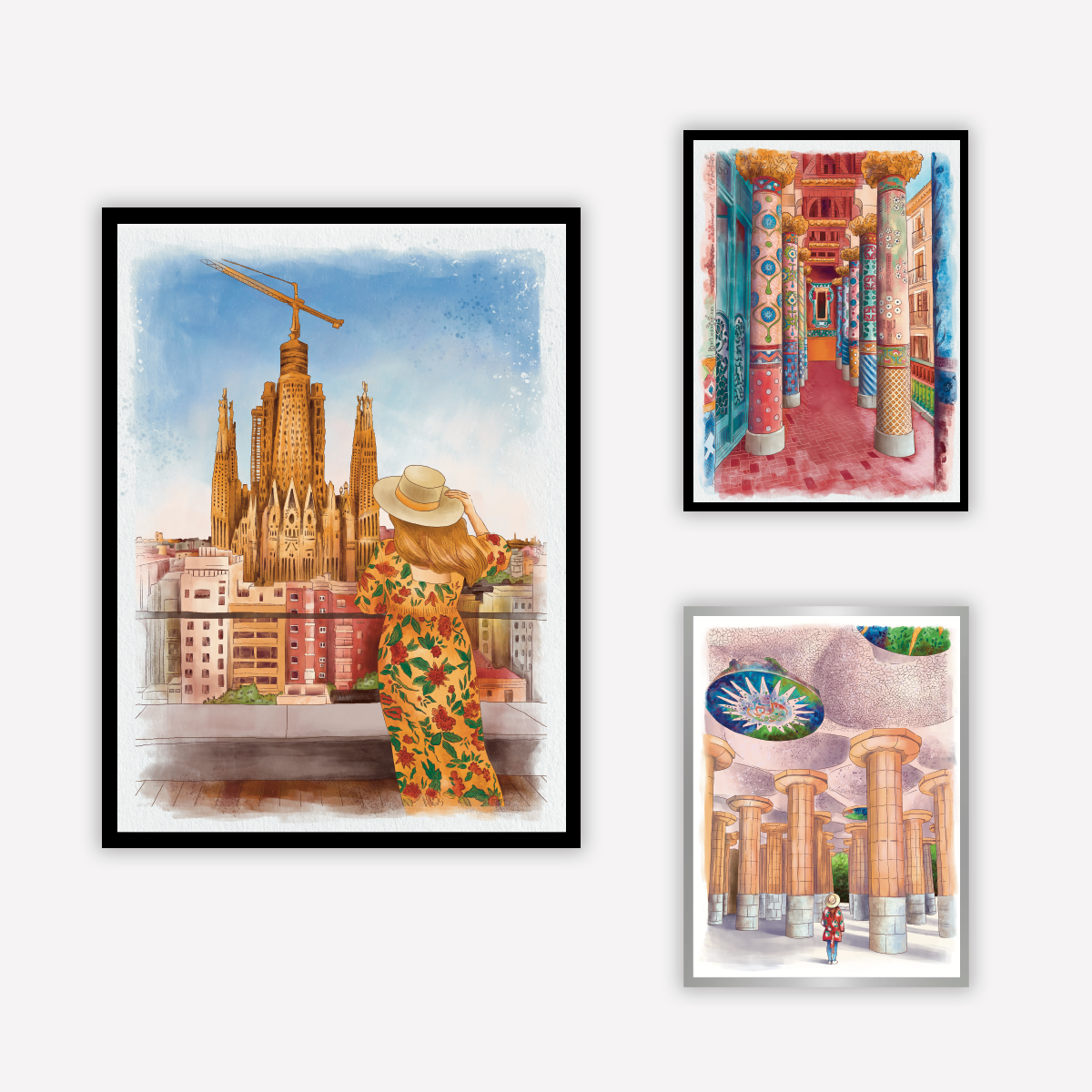 Observando Sagrada Familia Art Print