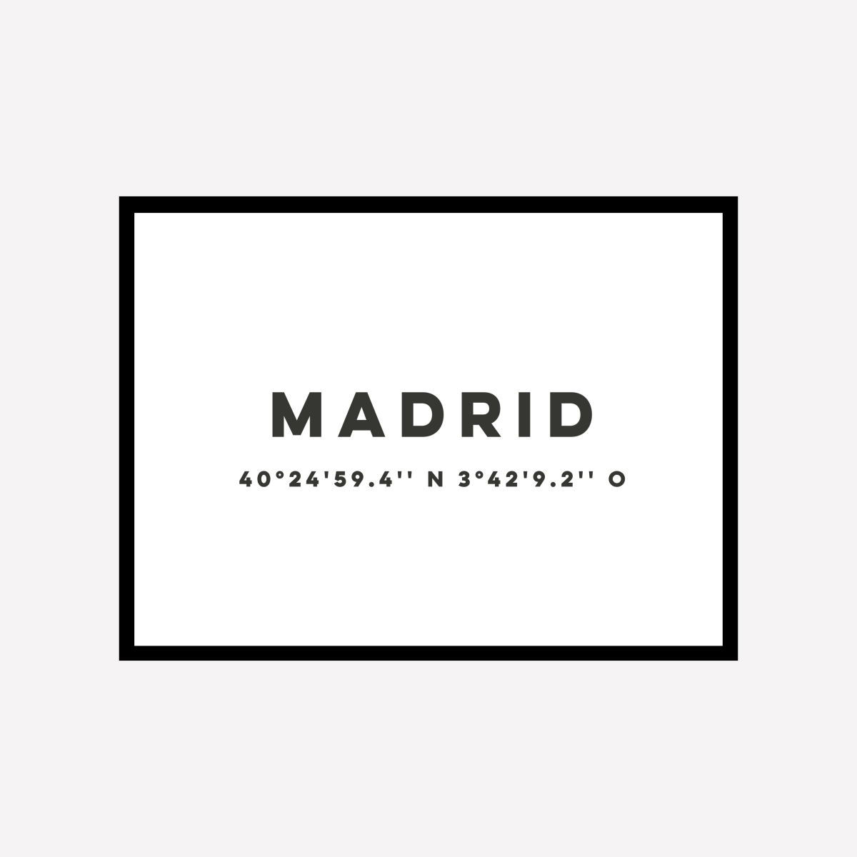 Madrid Coordenadas Art Print - DesignPlace