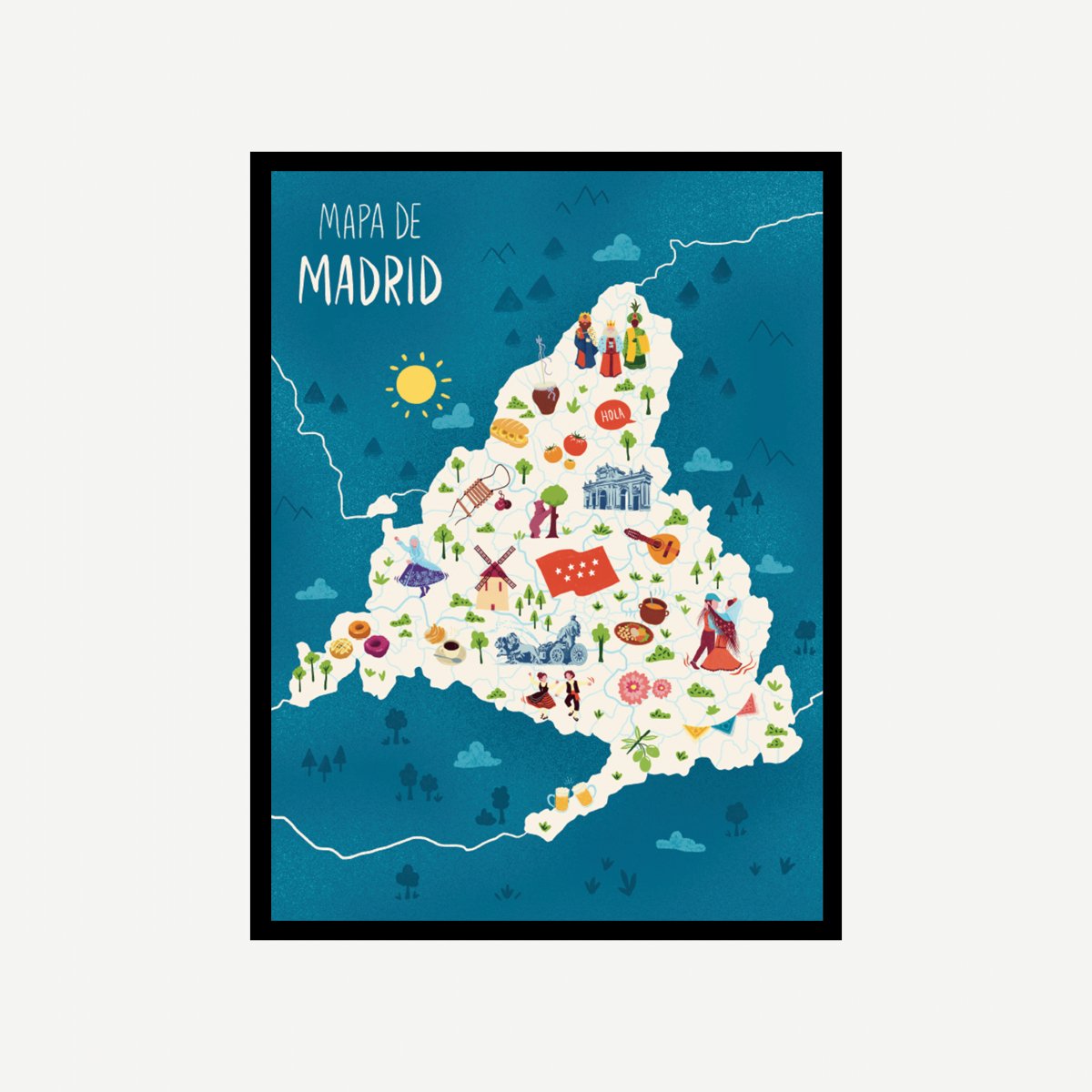 Madrid Mapa Art Print - DesignPlace