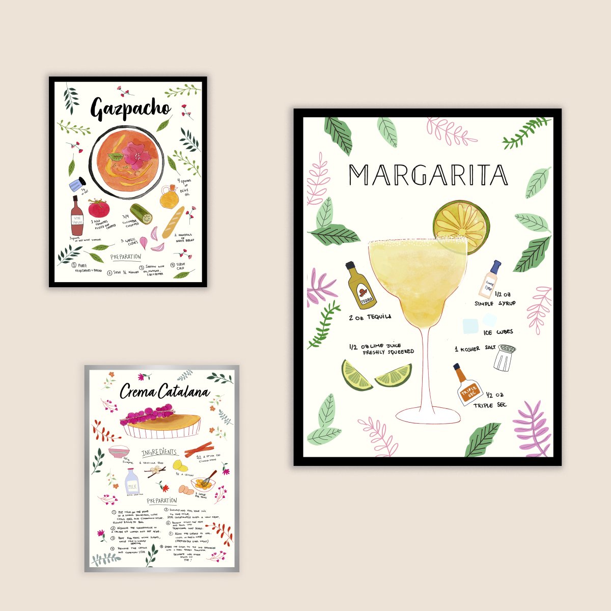 Margarita Recipe Art Print - DesignPlace