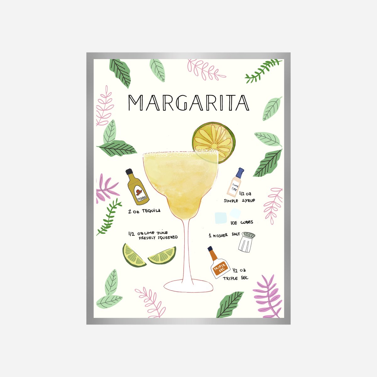 Margarita Recipe Art Print - DesignPlace