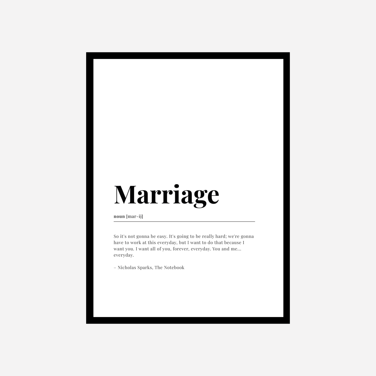 Marriage Dictionary Art Print - DesignPlace