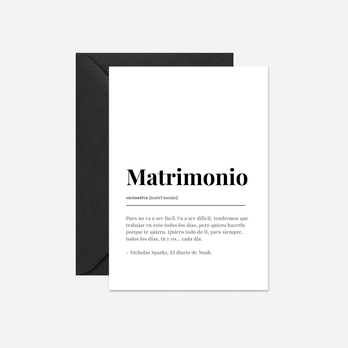 Matrimonio Dictionary Card - DesignPlace