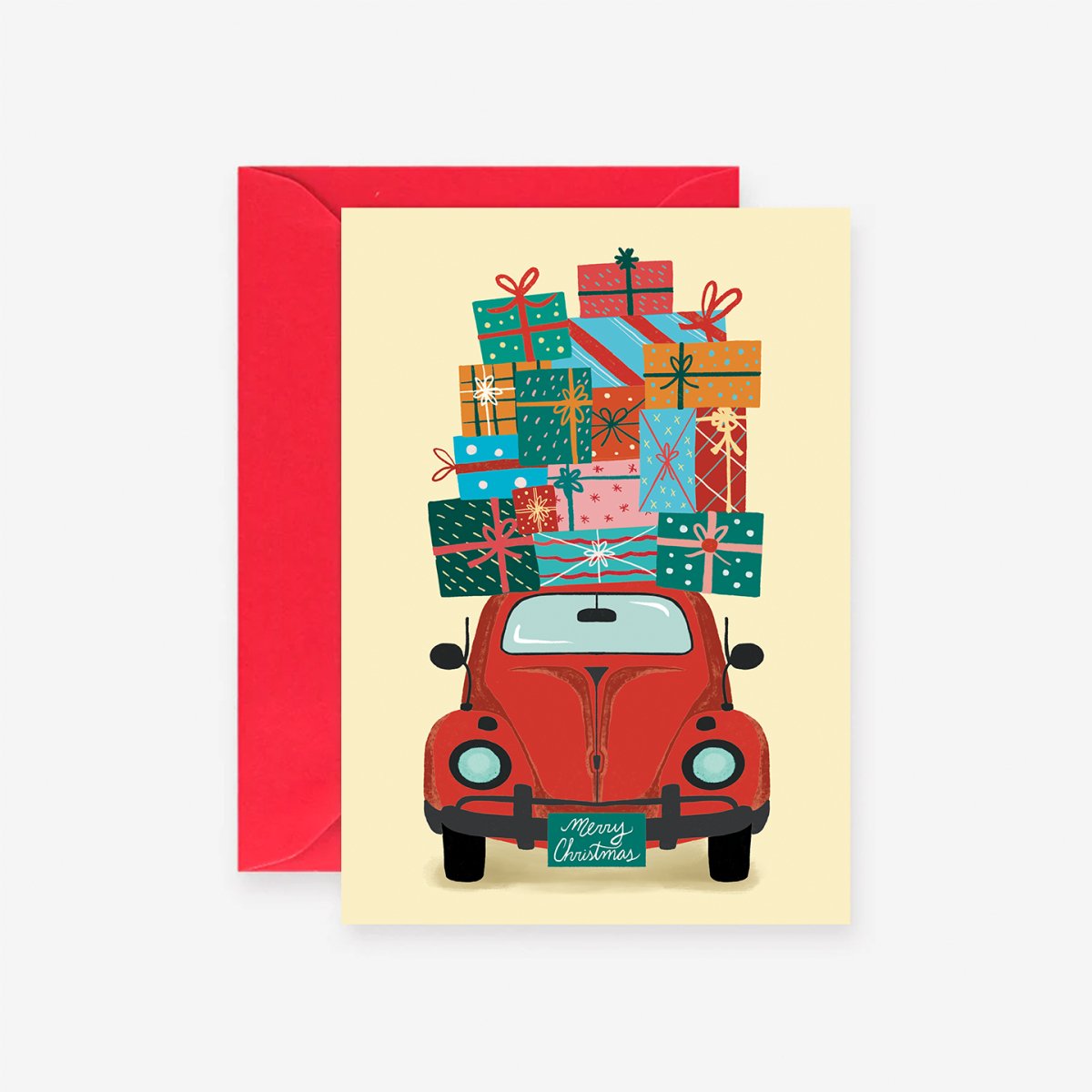 Merry Christmas Car Tarjeta de Felicitaciones - DesignPlace