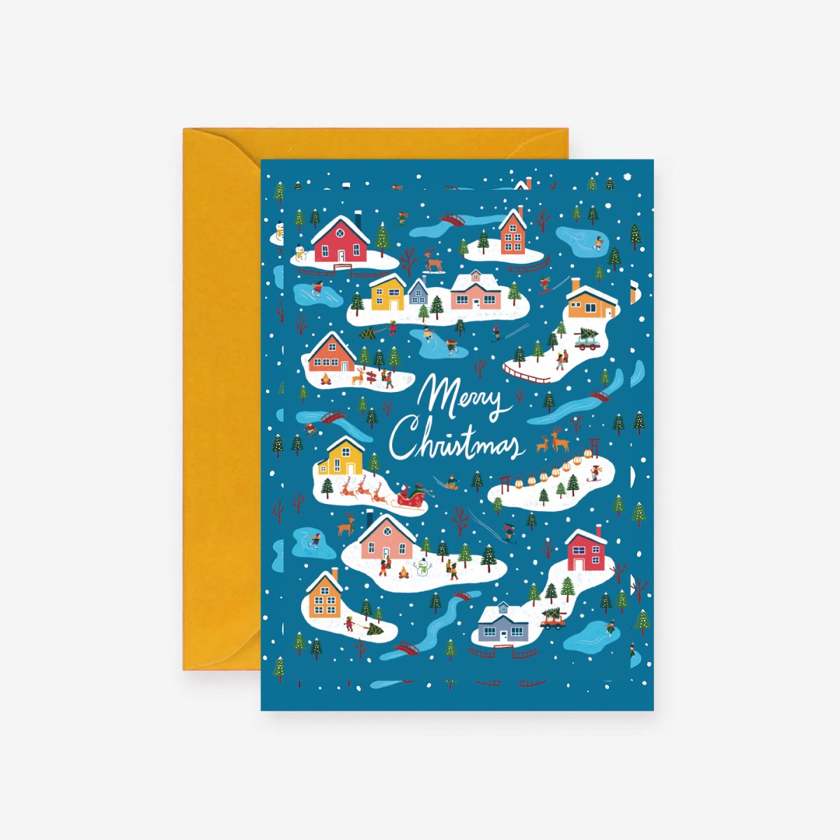 Merry Christmas Winter Wonderland Tarjeta de Felicitaciones - DesignPlace