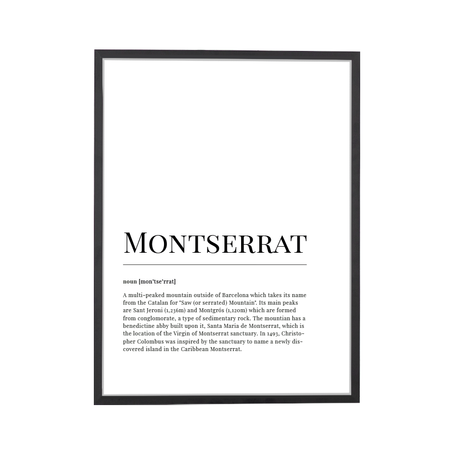 Montserrat Dictionary Art Print - DesignPlace