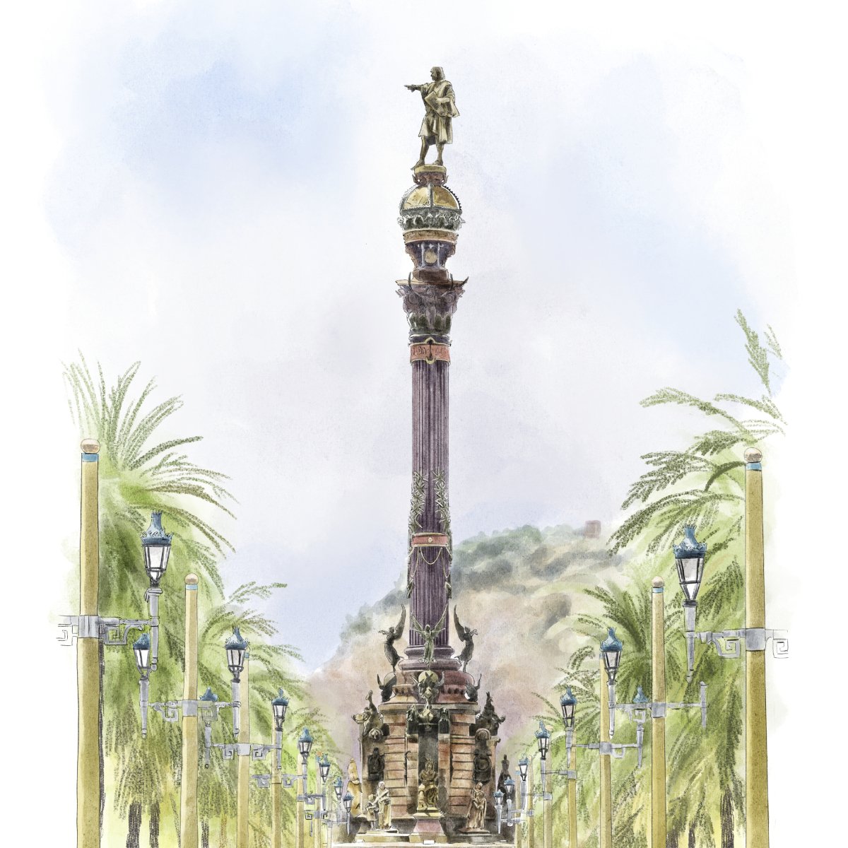 Monumento Colon Art Print - DesignPlace