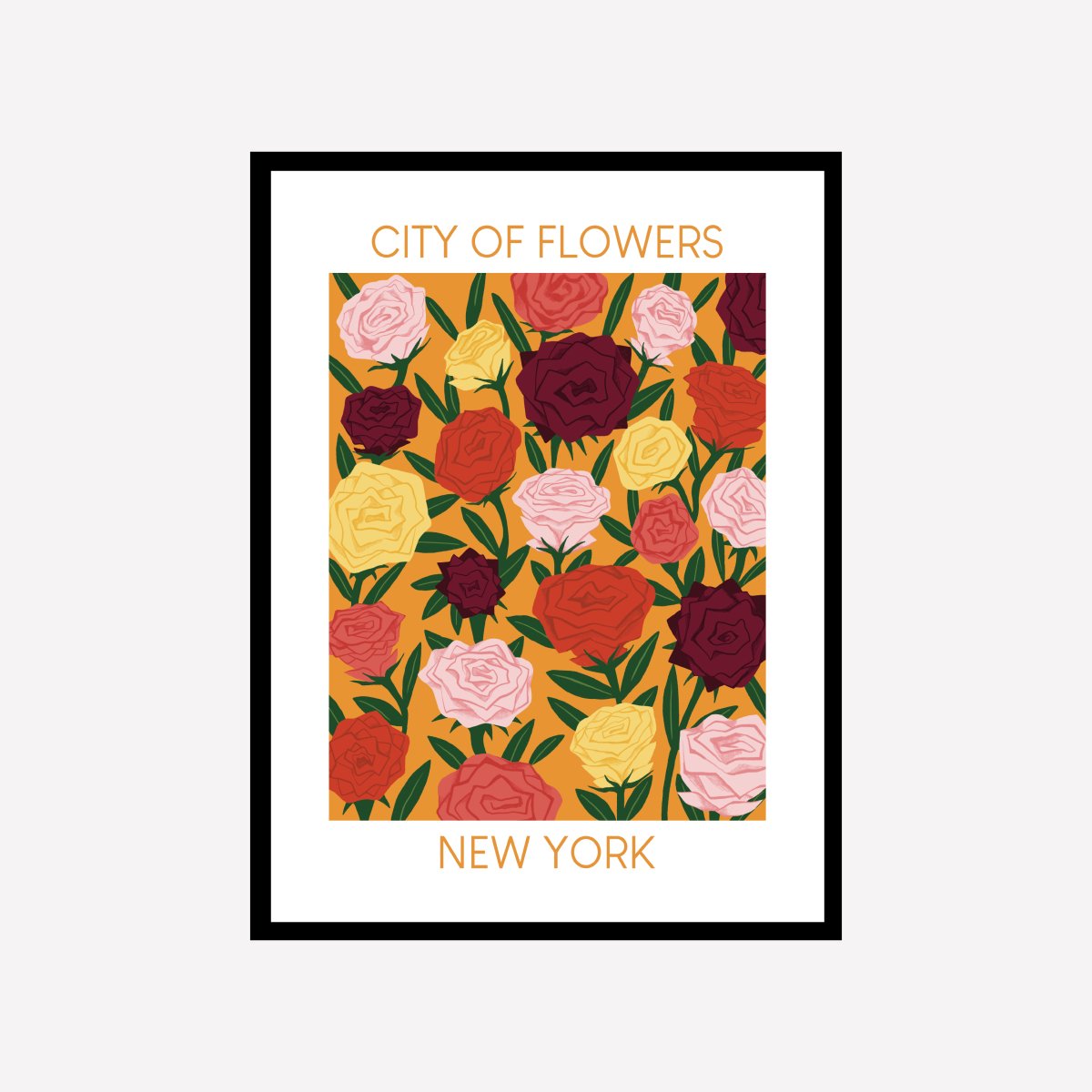 New York City of Flowers Art Print - DesignPlace