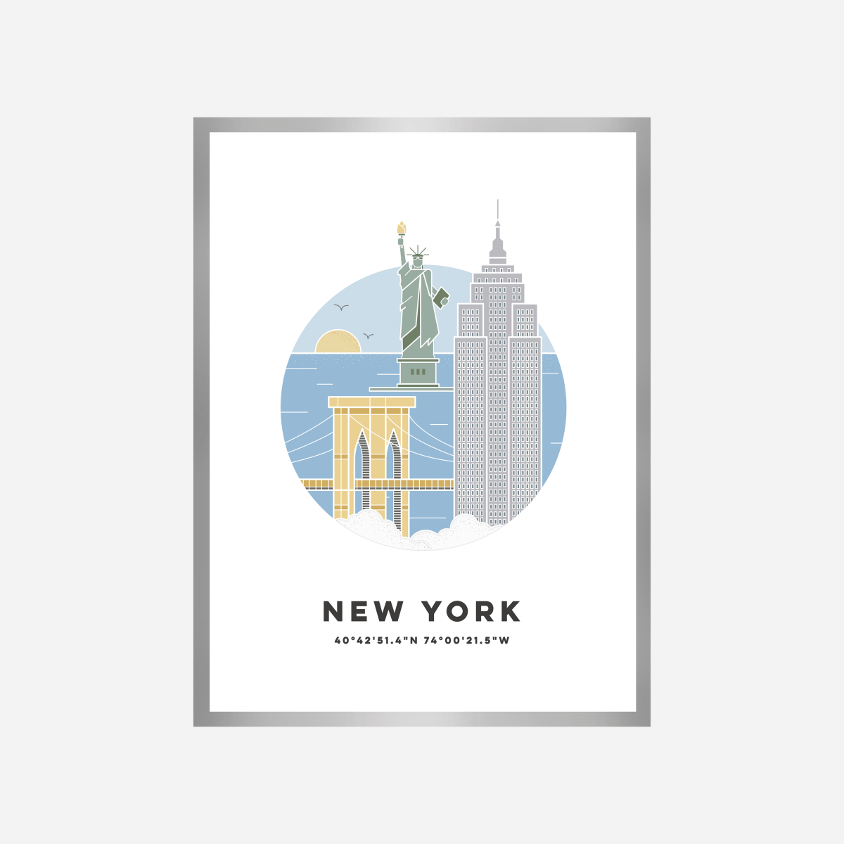 New York Cityscape Colour Art Print - DesignPlace