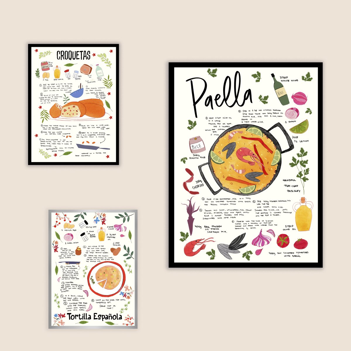 Paella Recipe Art Print - DesignPlace