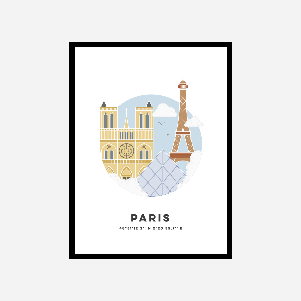 Paris Cityscape Colour Art Print - DesignPlace