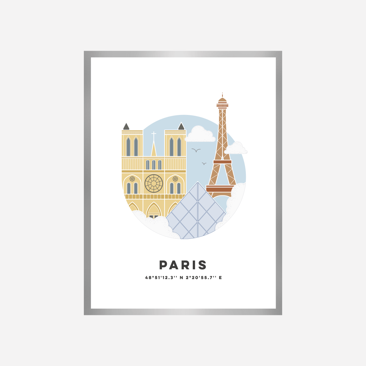 Paris Cityscape Colour Art Print - DesignPlace